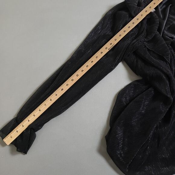 TULAROSA‎ Sabine Mini Dress Sheer Medium LBD Ruffled, Blouson Sleeves - Picture 11 of 11